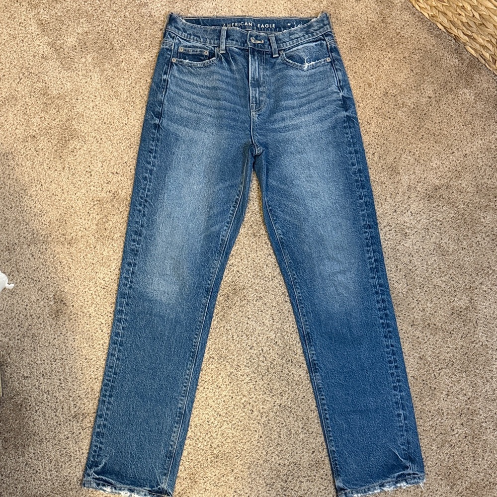 American Eagle Outfitters Women's Classic Blue Straight Leg Jeans